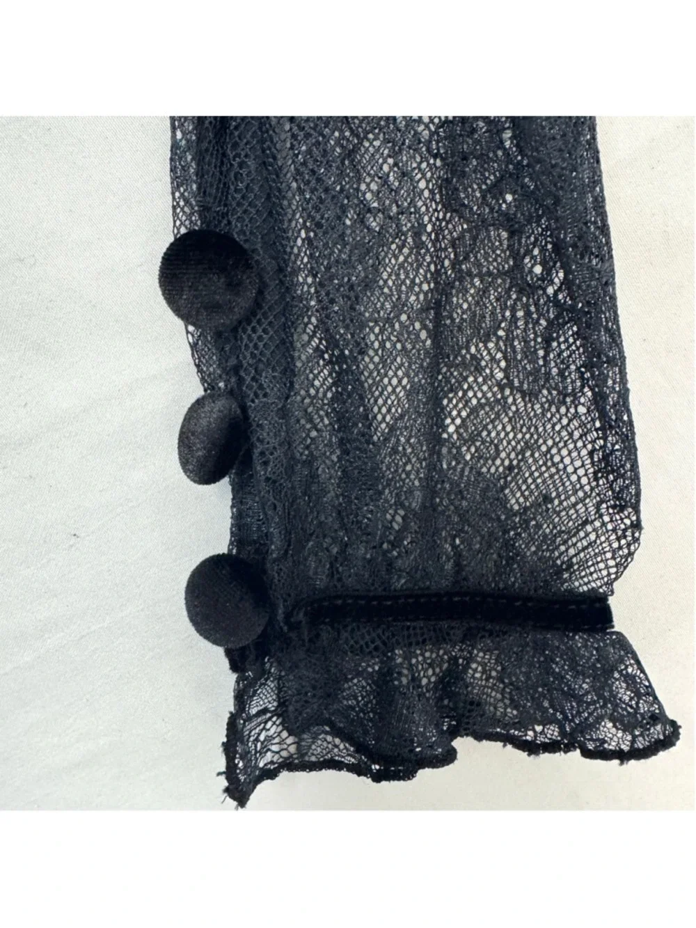 Free People Midnight Hour Lace Velvet Black Mini Dress Size Small Romantic Goth